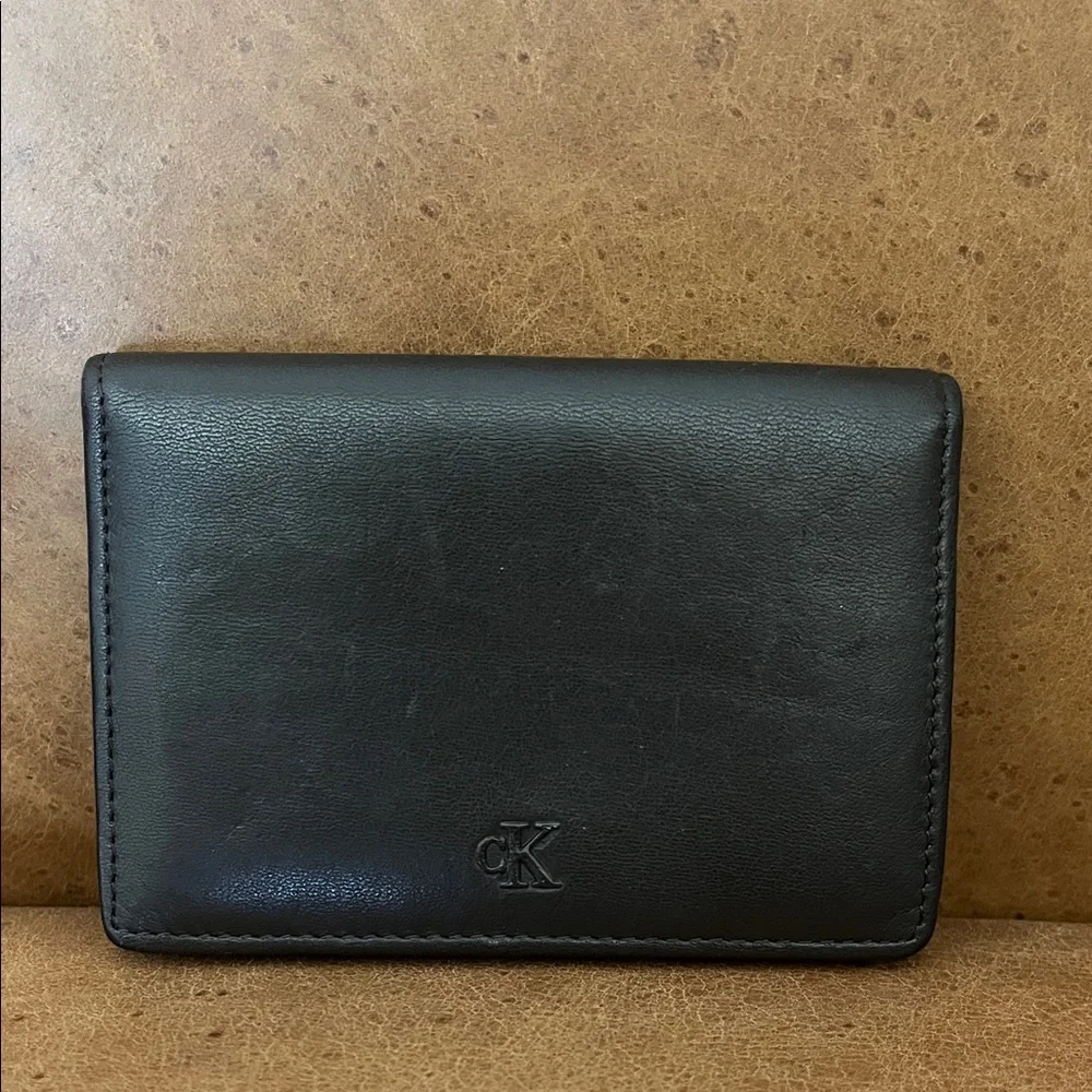 Calvin Klein Brown Leather Card Holder